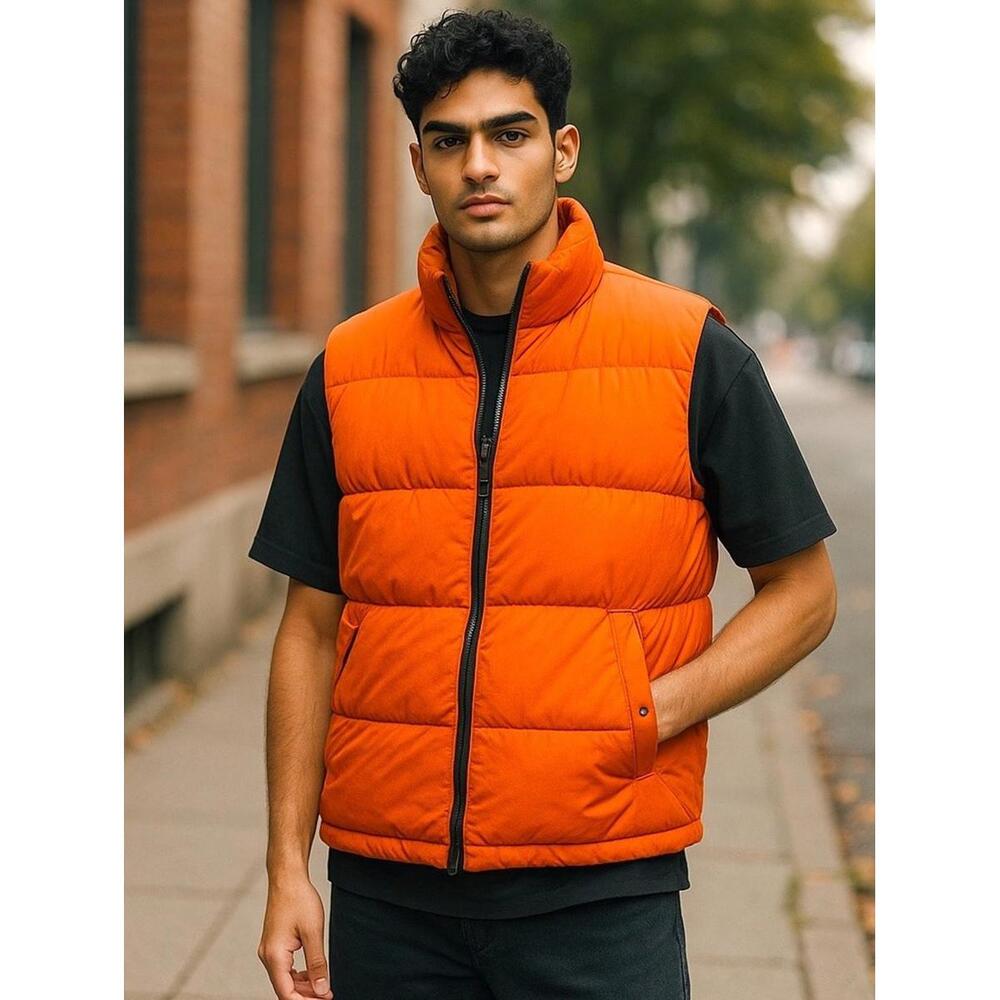 NWT Cotton On Puffer Vest Men’s XXS Burnt Orange New